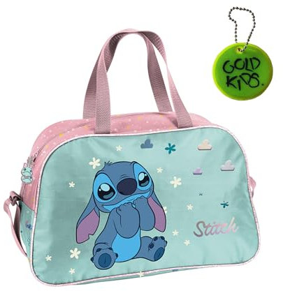 Paso - Sporttasche Kinder für Mädchen & Jungen - Umhängetasche mit Stitch Motiv - Schwimmtasche mit verstärktem Boden - Trainingstasche 40 x 25 x 15 cm