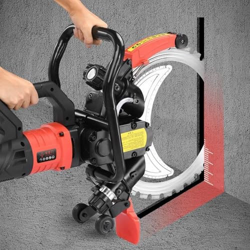 16 Electric Concrete Saw w/ 2 Saw Blades, 9500W Toroidal Electric Concrete Cutting Saws, Toroidal Concrete Saw with Water Fed Dust Suppression for Brick Granite