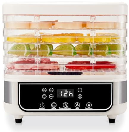 Deshidratador de alimentos con temporizador de 72 horas y temperatura ajustable de 35 a 70 ℃ para secar frutas, golosinas para mascotas, verduras y carne (EU)