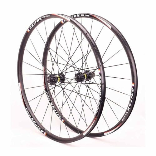26 27,5 29 Mountainbike Laufradsatz, Scheibenbremse Vorne Und Hinten Laufrad, 100/135mm Schnellspanner, Doppelwandige Aluminiumfelge Für 1.5-2.5 Reifen, 8/9/10/11-fach Kassette(Black,27.5)