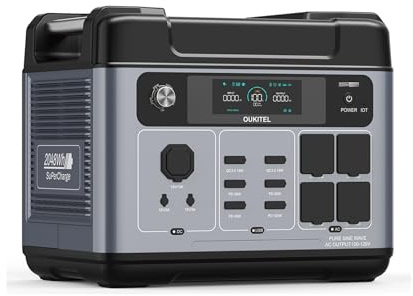 OUKITEL P2001 Pro 3200W (pico de 6400W), generador solar de 2048Wh con batería LiFePO4, carga rápida de CA de 1800W (0-80% en 45 min), aplicación, UPS, estación de energía portátil para camping y aut