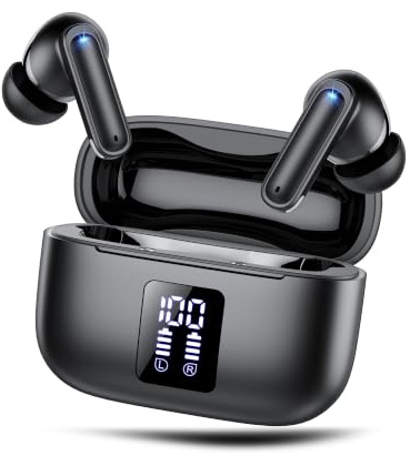 IKT Bluetooth Kopfhörer Kabellos mit ANC & 4 ENC Mics Noise Cancelling 40dB | Bluetooth Kopfhörer Sport Bluetooth 6.0, In Ear Kopfhörer HiFi Stereo, Tiefer Bass, 50Std, In Ear Ohrhörer IP7 Wasserdicht