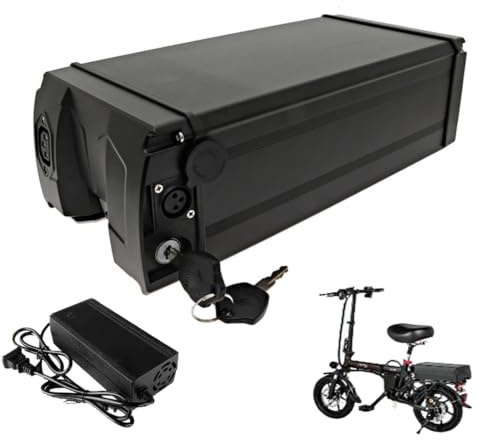 HJGHY ,52V 55Ah, 60V 50Ah 72V 40Ah Rear Rack Ebike Battery 48V 20Ah 25Ah 28Ah 30Ah 35Ah Luggage Rack Lithium Battery for Motorcycle Scooter Motor with Charger