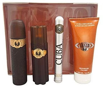 Cuba Cuba Gold For Men 4 Pc Gift Set 3.3oz EDT Spray, 1.17oz EDT Spray, 3.3oz After Shave, 6.7oz Shower Gel