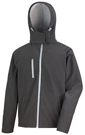 Result R230M Core Tx Performance Softshell Jacke mit Kapuze, schwarz/grau, XL
