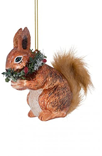 Gift Company - Eichhörnchen - X-Mas Deko/Hänger - Glas - Braun/Gold/Grün - 10 x 10 x 5cm