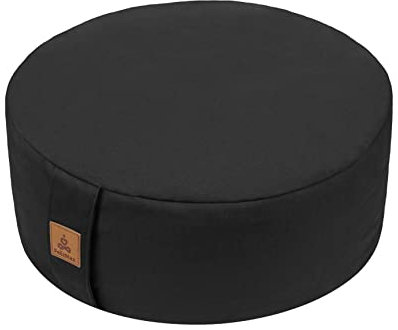 FelizMax Zafu Meditationskissen,Meditationskissen, rund, Zabuton-Meditationskissen, Yoga-Kissen, Bodentasche, mit Reißverschluss, Bio-Baumwolle, schwarz, 16x16x5