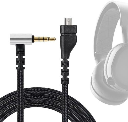 FBBULES Remplacement de Câble du Casque Audio 1,2 m pour Casque de Jeu Arctis 3/5/7/Pro Noir