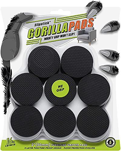 GorillaPads Slipstick Anti-Slip Floor Protector, Black, CB144-16