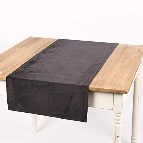 MAGMA Tischläufer Samt Uni anthrazit 40x145cm