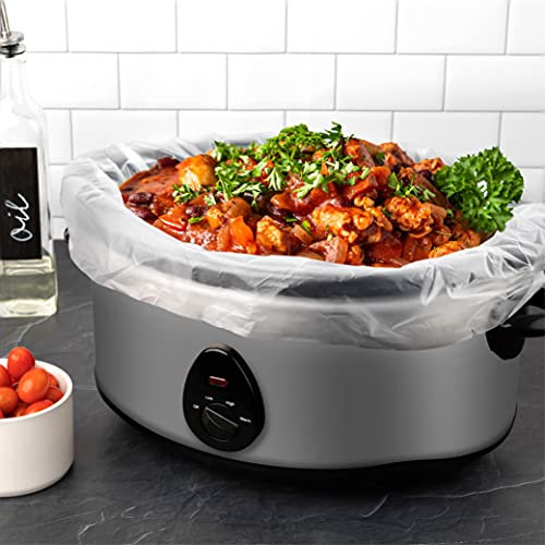 Elegant Disposables Extra Large Slow Cooker Liners, 7-8 Quarts, 40 Pack, 13 x 21 x 4 Inches, 4 Gusset Bottom, BPA-Free, 1143 in³