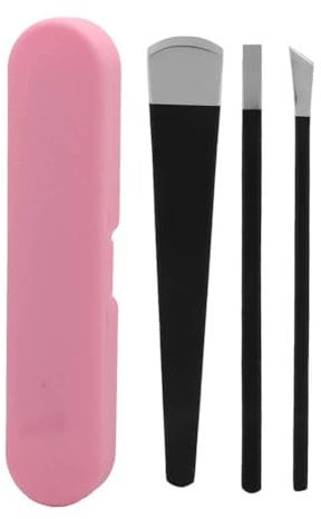 3 herramientas de cuchillo de pedicura, herramienta exfoliante de uñas encarnadas de acero inoxidable con caja de almacenamiento para uñas encarnadas