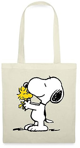 Spreadshirt Peanuts Snoopy Und Woodstock Stoffbeutel, One size, Natur