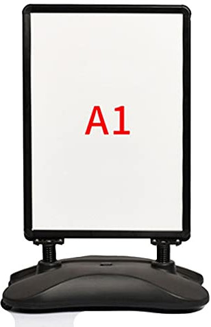 Waterproof Pavement Sign Poster Display A1 Advertising Board with Snap Frame and Water Based Forecourt Display Outdoor Billboard Windproof Poster Stand Door Type Notice Stand Vertical Sign Holder Disp