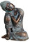 Fenteer Schlafender Buddha-Statue, aus Kunstharz, handgeschnitzt, handgefertigte Figur, dekorative Heimdekoration, Akzent, handgefertigt, sitzend, ruhen, Buddha, 23 cm