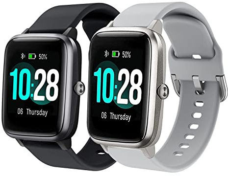 SUGARJAR Armband Kompatibel mit ID205L, 19mm Quick Release Klassisches weiches Silikonersatzband für ID205S ID205G ID215G ID216 SW020 SW023 WF021 WF025 Uwatch3 Ufit GT Smartwatch
