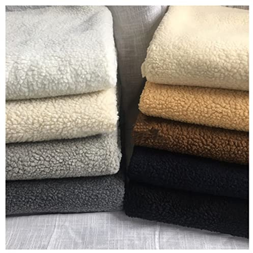 Sherpa Vliesstoff Kunstpelz-Stoff Meterware 160x100cm Kunstfell-Stoff für Kostüme, DIY-Basteleien, Spielzeug, Kissen, Dekorationen, Kleidung(Color:weiß)
