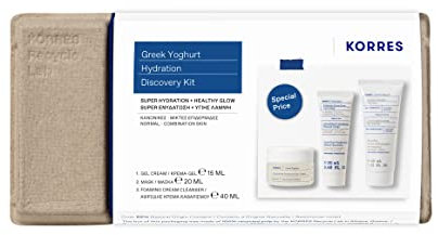 KORRES Greek Yoghurt Face Care Set Superfeed Your Skin - Discovery Set with Wash Cream 40 ml & Probiotic Face Mask 20 ml & Gel Cream 15 ml