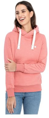 DEPROC Active Damen Kapuzenpullover HILDACMYK | Hoodie Sweatshirt mit Kängurutasche | Premium Baumwoll-Mix | Rosé