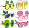 REKALRO Party Brille 6 Paar, Lustige Brillen, Tropische Party Sonnenbrille, Hawaiianisches Partybrillen Set für Sommerpartys Zubehör, Strand Pool Themen Dekorationen, Foto Requisiten (Mehrfarbig C)