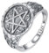 INFUSEU Pentagramm Ring, 925 Sterling Silber Amulett Ring, Stern Mond Wiccan Schmuck Geschenke für Damen Herren, Weihnachts Schmuck
