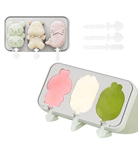 Moules à glace en silicone pour enfants - Moule à glace en silicone - Sans BPA - Motif lapin gris