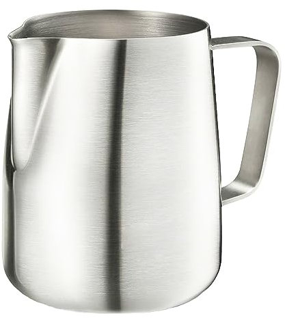 SPARES2GO Milk Frothing Jug 400ml Stainless Steel Silver Pitcher Compatible with DeLonghi Cappuccino Coffee Machine