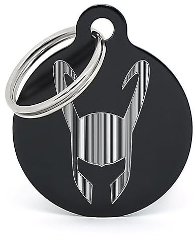 PERDIDUS Placa para perro personalizada LOKI. Grabado del nombre y teléfonos.