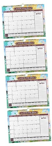 MAGICLULU 4 Stück Wandkalender 2024 Stehender Flip-kalender Wandkalender 2023 Bis 2024 Druckbarer Kalender 2024 Monatskalender 2023 2024 Papier Büro Wochenkalender Doppelte Linie