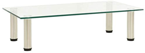 Homgoday Transparenter TV-Schrank 60 x 35 x 17 cm aus gehärtetem Glas, TV-Möbel, niedriger TV-Schrank für Couchtisch, industrieller Couchtisch, TV-Ständer für Wohnzimmer