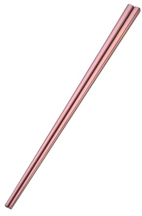 Ciieeo Stainless Steel Chopsticks Square Electroplating Metal Reusable Chopsticks Rose Gold for Dining