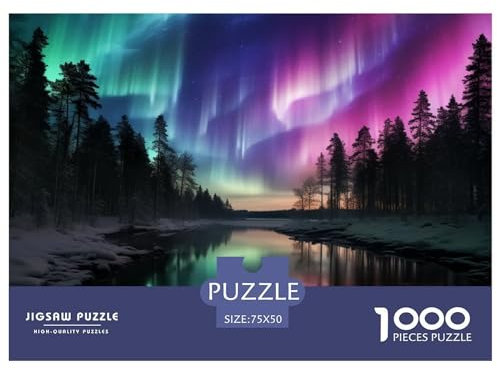 Northern Lights in Norway 1000 Piece Jigsaw Puzzles for Adults | Home Games | Family Fun Puzzles Game 1000 Pieces for Adults Gifts for Adults & Kids Age 12 Years Up