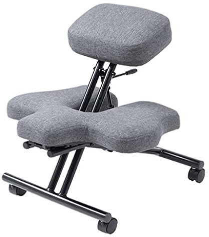 ZENFEKU Justable Ergonomischer Kniestuhl aus Holz, Home-Office-Computerstuhl, mit Rollen, aufrechter Hocker, Sitzstuhl für Schüler verbessert und korrigiert die Körperhaltung