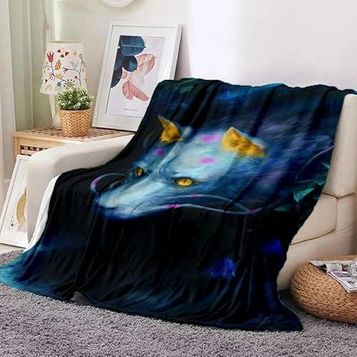 Felldecke Wolf 3D Printdesign Couchdecke Warm Mikrofaser Wearable Doppelseitiger Decke 270 x 230 cm für Lesen, Lernen, Campen