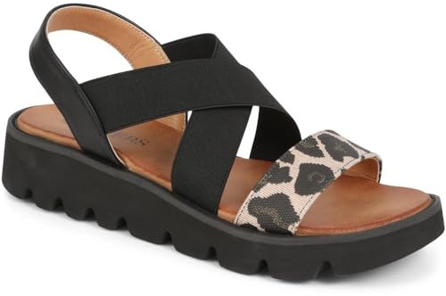 Slip On Chunky Sandals - Black Multi Size 8