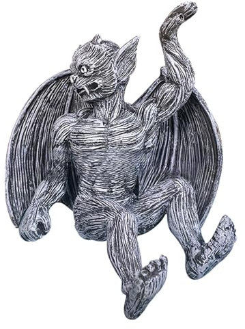 Gothic Gargoyle Statue - Resin Gargoyle Ghost Bat Statue, Resin Gothic Scary Wall Ornaments | Dragon Winged Gargoyle Fence, Gothic Scary Wall Decor, Outdoor Wall Decor Dragon Winged For Garden Window