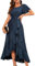 Berylove Partykleid Mit Glitzer Pailletten Abendkleider Lang Mit Ärmel Kleid Hochzeitsgast Damen Kleid Glitzer Damen Festlich Kleid Damen Elegant BLS007 Navy M