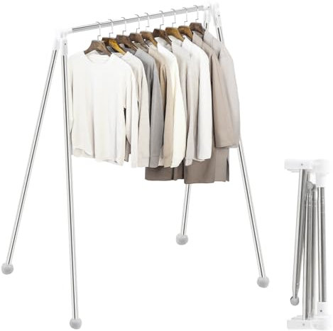 YedZen Tragbarer Edelstahl Klappbar Kleiderständer, 33-72 cm Verstellbarer Wäscheständer Mini-Reisekleiderständer, Klein Leicht Clothes Rack Ausziehbarer kleiderstange für Camping, Reisen, Wandern