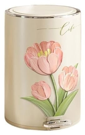 Poubelle, Poubelle en métal de 8/12 litres avec couvercle, poubelle ronde à pédale à fermeture douce avec seau intérieur, poubelle décorative moderne et créative for la maison, le bureau , pour l'inté