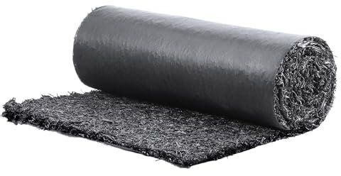 VEVOR Gummimulch 2,44 x 0,56 m, Gummimulchmatte, permanenter Gummiweg, natürlich aussehende Schwarze Mulch-Gartenbegrenzung, Unkrautmatte für Pflanzen, Gemüse und Blumengartenbarriere