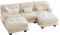 LIFEISLE Modulares Sofa U Form 300CM Breit, Groß 3 Sitzer Couch mit Fußstütze, 5-Sitzer-Wolkensofa, Chaise Lounge Ecksofa Liegensofa für Wohnzimmer, Beige