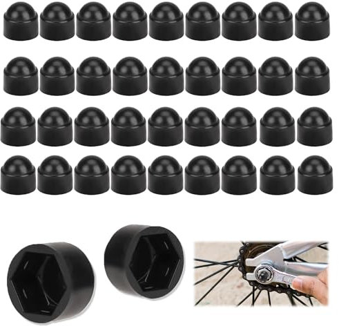 40 Pièces Cache-écrous M8 en Plastique, Cache Vis écrou de Protection M8, Cache-écrou Hexagonal Noir pour Recouvrir Les écrous et Les têtes de Vis Hexagonales
