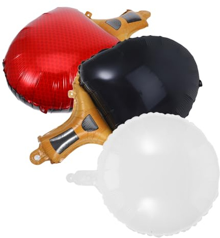 Veemoon Tischtennis Folienballon Set 3 Stück Tischtennis Luftballon Dekor Für Sport-Motto-Party Geburtstagsfeier Wettbewerb Aluminiumfolie 2 Tischtennisschläger-Ballons Und 1 Ballon