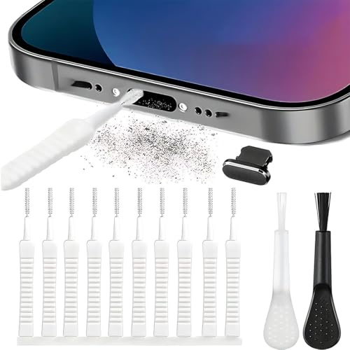Handy Reinigungsset, 13 teiliges Telefon Port Reinigungsbürsten Set, Metall Anti Staub Stecker, Geeignet für Mobiltelefone, Computer und Kopfhörer
