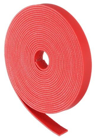 QUARKZMAN Lederriemen Lederband Flach Lederriemen 10mmx2m (BxL) Rot | Meterware Lederbänder, Lederstreifen für Bastelprojekte, Werkzeuggürtel, Taschenherstellung