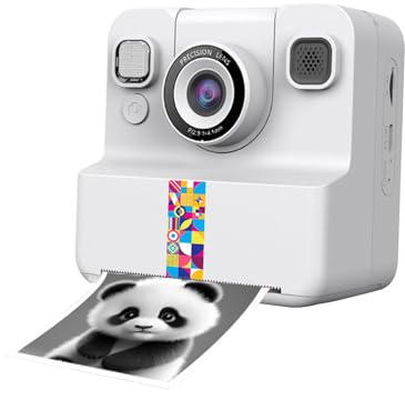 Denash Sofortbildkamera für, 1080P, Tragbare Thermodruckkamera mit 2,4-Zoll-Bildschirm, für Jungen und Mädchen, Zum Erfassen von Erinnerungen, Kreativität und Fantasie