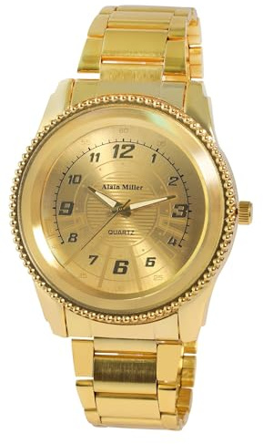 Raptor Alain Miller Herren Armbanduhr aus Metall in Gold, in Einer Länge von 22.5 cm, Klassisches Design für jeden Mann