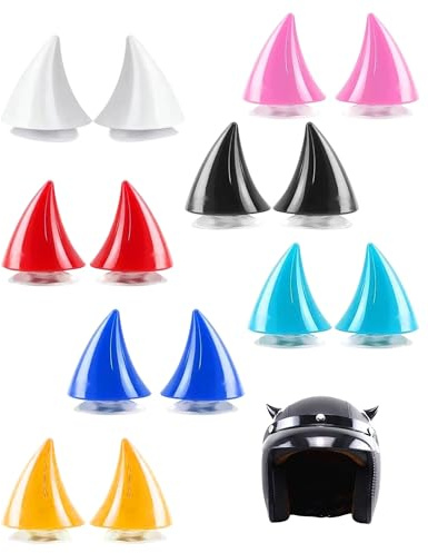 Fonyiunce 14 Stück Motorradhelm Devil Demon Horn, Motorradhelm Deko, Motorradhelm Hörner, 7 Farben, für Motorradhelme und Offroad Helme zur Dekoration