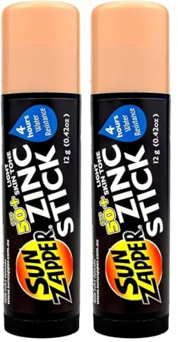 Sun Zapper Light Skin Tone Original Zinc Stick SPF 50 + Zinc Oxide Mineral Sunblock Stick for Face (Pack of 2)