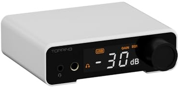 Topping DX1 II Gaming HiFi DAC Amplificatore per Cuffie - ES9039Q2M Decoder 1000mW × 2 Amplificatori per Cuffie Completamente Simmetrici Preamplificatore Compatibile con Cuffie da Gioco (Bianco)